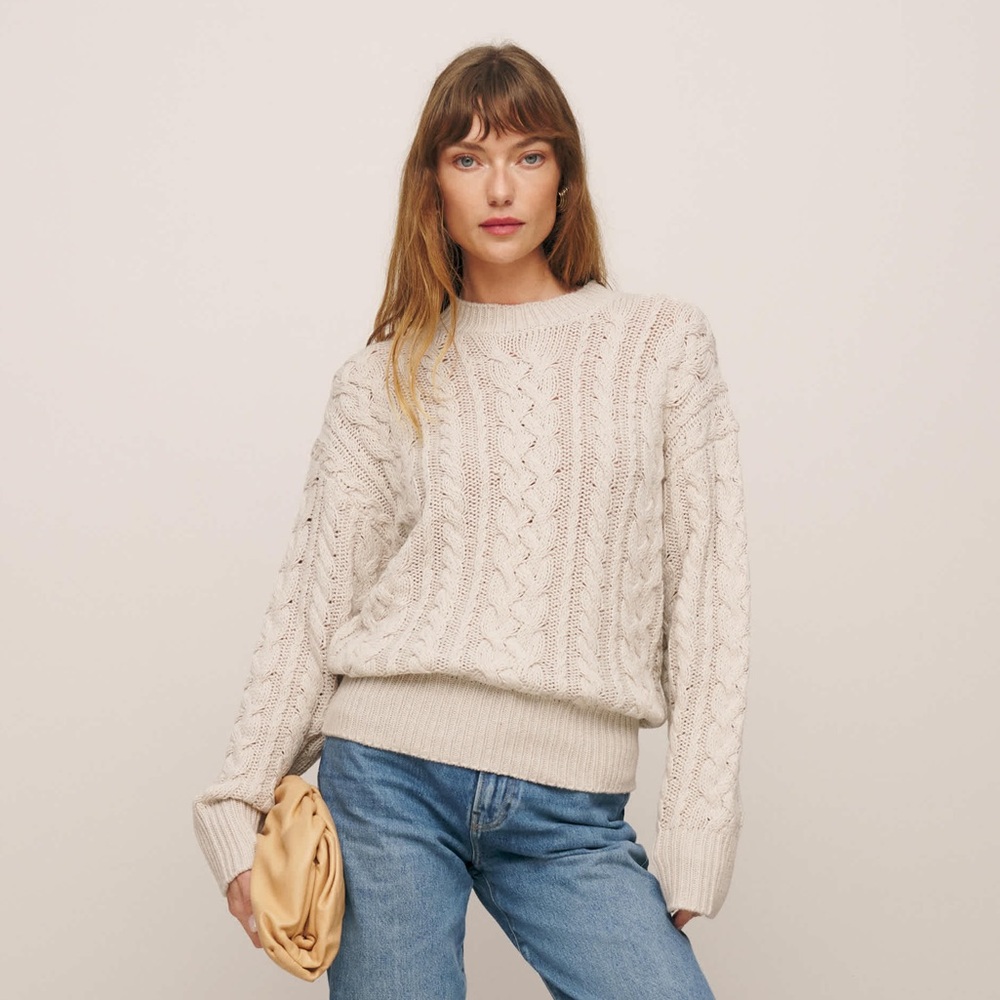 Reformation Sam Cotton Cashmere Crewneck Sweater